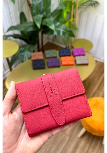 Lily Kırmızı Hakiki Deri Kadın Cüzdan Kibar Şık Ve Kullanışlı Kırmızı