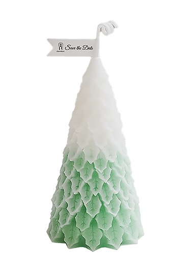 Yifomall Yeşil Xmas Ağacı Şekilli Spiral Gümüş Parafin Mum - Sigara İçmez, 3 Saat Yanma Süresi, Noel Dekorasyonu 1 Adet