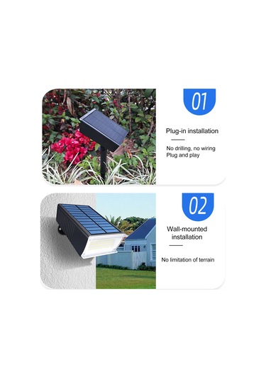 Gajeena Güneş Enerjili Bahçe Işığı - Döner Aydınlatma Kafa, İki Parlaklık Seviyesi, Toprak Ve Duvar Montajı, 72 Led Isınma Işığı Sıcak Işık