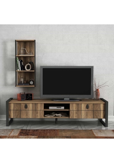 Dekorister Exclusive Lost Metal Tv Ünitesi Ceviz