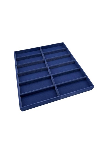 Yerli Üretim Havana Model Süet Kumaş Lacivert Renk 38 Cm / 36 Cm Gözlük Sergileme Çekmece Içi Stand Çok Renkli