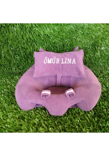 Kişiye Özel Bebek Yatmaz Destek Oturma Minderi Lila