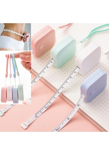 1.5m Mini Sevimli Taşınabilir Deri Ölçüm Bandı Rastgele Renk Teslimatı