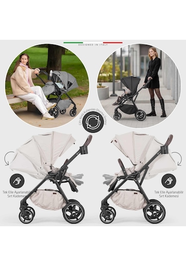 Elele Hera Travel Sistem Bebek Arabası Silver Gri