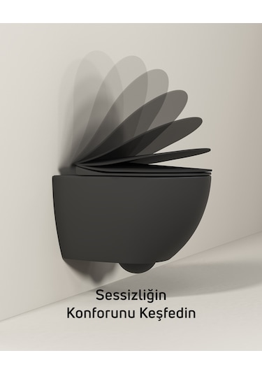 Duck Duroplast Yavaş Kapanan Klozet Kapağı Kömür Karası Siyah