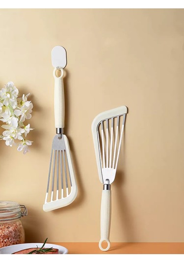 Stil'nyj İ Udobnyj Dom Çatal Silikon Ve Çelikten Yapılmış Mutfak Spatulası, Çiziklerden Koruma 175162415 Beyaz