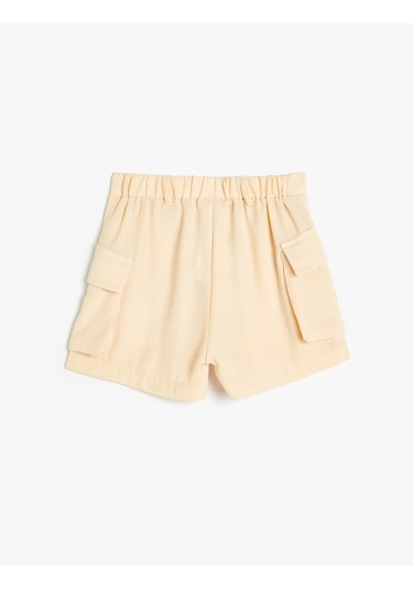Koton Şort Etek Kargo Cepli Beli Lastikli Ekru 4skg40067aw Ekru