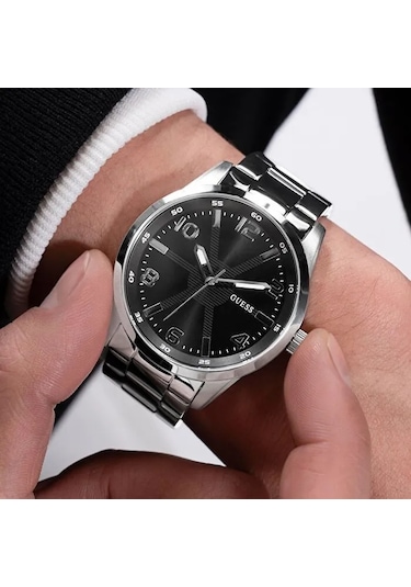 Guess Gugw0804g2 Quartz Çelik Gri Siyah Kadran 42 Mm Erkek Kol Saati