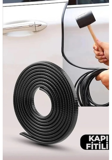 Opel Senator Uyumlu Oto Araç Kapı Koruma Fitili 5 Metre Parlak Siyah Çarpma Ve Çizilme Önleyici Koruma Bandı