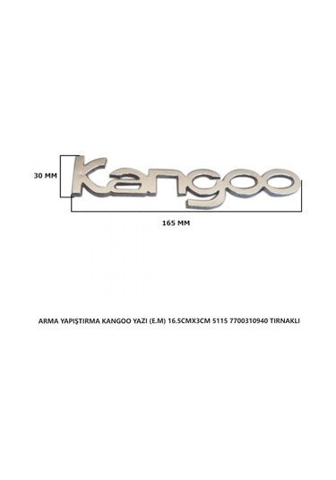 Renault Kangoo Bagaj Yazısı Arma Yapıştırma 16.5cmx3cm