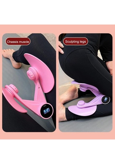 Pelvik Taban Eğitmeni Ayarlanabilir Kaymaz 360 Derece Dönebilen Uyluk Eğitmeni İç Bacak Kas Çalıştırıcı Fitness Ekipmanları Pembe