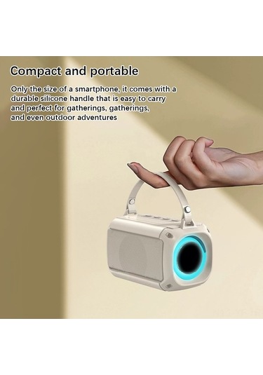Besthome1 Taşınabilir Bluetooth Karaoke Hoparlör - 5w Ses, Led Işık, Kablosuz Mikrofonlar