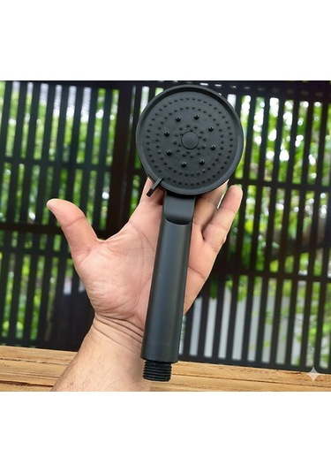 Karizma Renk Detay Siyah - Ayarlanabilir 5 Fonksiyonlu - Turbo Basınçlı - Ultra Lüks El Duş Başlığı Siyah