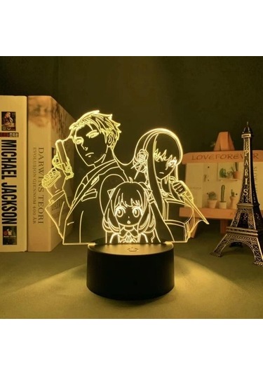 Goldenqian Spy X Aile Anime 3d Gece Lambası Boy Için 16 Renkler Kız Odası Dekor Illusion Led Lamba Usb Manga Anya Şekil Uygun Çocuklar Fanlar Noel Hediyeleri Ur2hu7 Siyah