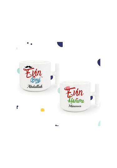Kişiye Özel Evin Beyi Evin Hanımı Latte Fincanı