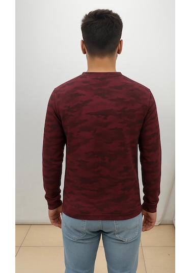 Axxel Erkek Bordo Sweatshirt-w1083 Bordo 2 İplik Şardonsuz