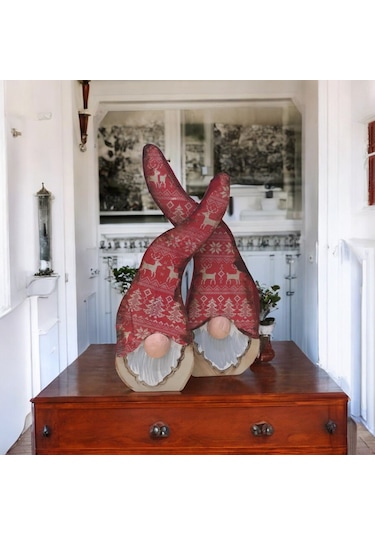 Gnome, Burnuk, Sakallı Kafadar Kar Taneleri Ahşap Dekor