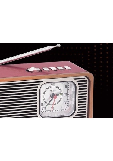 Everton RT-306 Bluetooth Usb/SD/Aux/FM Radyo Saatli Ahşap Nostalji Radyo