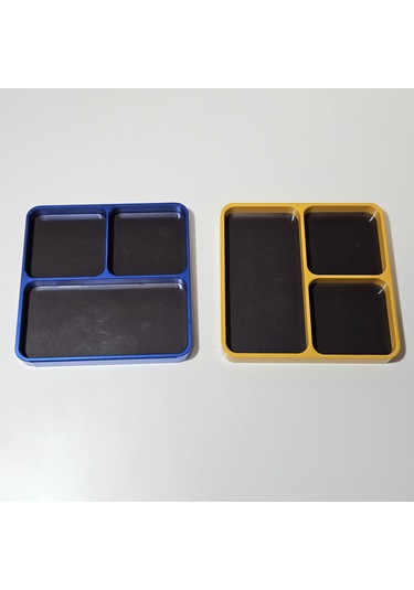 Yunboo Alüminyum Cnc Tamir Aleti Tepsisi, Manyetik Alt Pad, 4 Bölmeli, Rc Araçları İçin, Mavi Blue