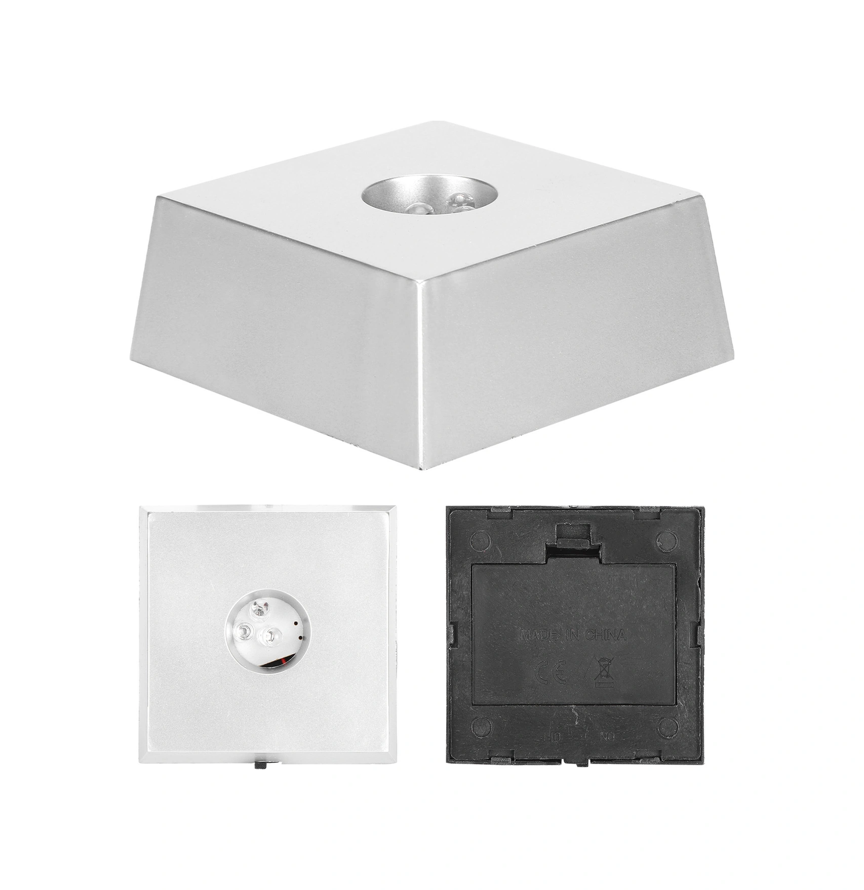 Wezone Küçük Trapezoid Plastik Lambaderi - Kristal, Cam Nesneler İçin Renkli Sürekli Değişen Aydınlatma Aksesuarı Pil Yok Diğer