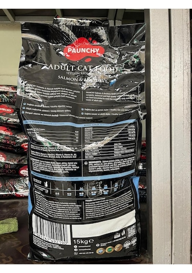 Paunchy Somonlu ve Hamsili Yetişkin Kedi Maması 15 KG