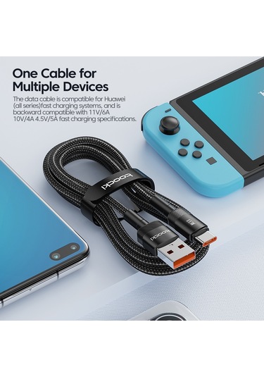 Csdake USB To Type-C 100 W Hızlı Şarj Kablosu 1 M