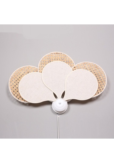 Yeni Papatya Doğal Hazeran & Keten Kumaş Aplik Beyaz