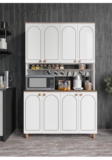 Stella Bohem Tarzda Kahve Köşesi Ceviz, Erzak Dolabı Kiler Dolabı