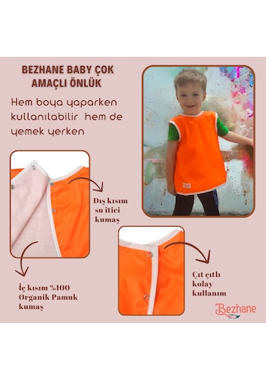 Bezhane Çift Katlı Çok Amaçlı Önlük Turuncu Çok Renkli