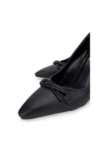 Tamer Tanca Kadın Hakiki Deri Siyah Topuklu Ayakkabı 1063 134462 Bn Ayk Sk24-25 Sıyah Cılt Siyah Cilt