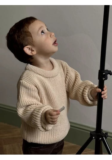 Djaza Kids Çocuklar İçin Örme Oversize Kazak 241271966 Açık Pembe