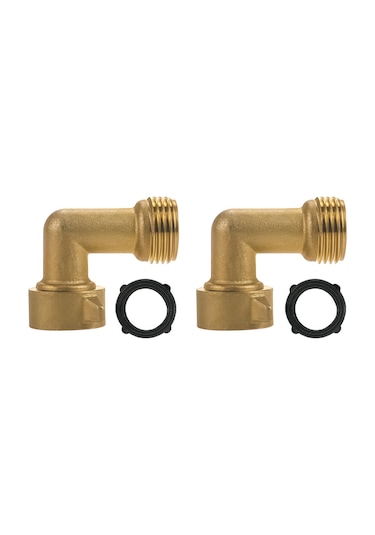 Neevoyu 2 Adet Altın Renkli Bakır Bahçe Hortumu 90 Derece Döner Dirsek Valfi - Bağlantı Adaptörü Diğer