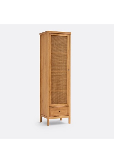 Altea Rattan Detaylı Masif Elbise Dolabı Ahşap
