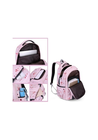 Baskılı Sırt Çantası Rfhyrw Pembe
