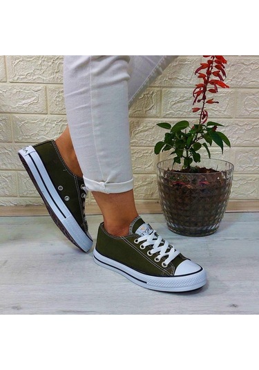 Fiyra 554 Haki Kısa Unisex Sneaker Keten Spor Ayakkabı 001