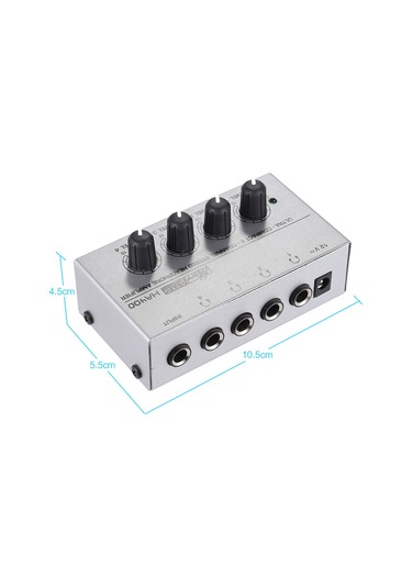 Ranyeek Gümüş Metal 4 Yollu Kulaklık Güçlendirici - 110-240v Küçük Avrupa Standartı Ha400