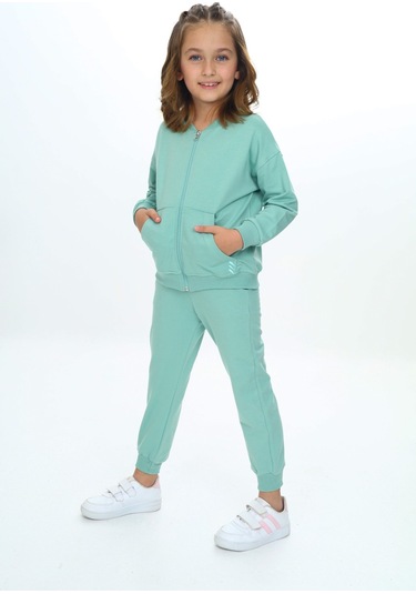 Toontoy Kız Çocuk Damla Nakışlı Eşofman Takım Yeşil