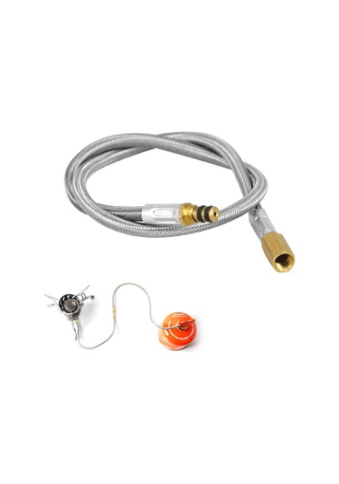 Brs-44 Cm Uzatma Tüpü Hortum Gaz Sobası Adaptörü Açık Kamp,y11519 Gümüş