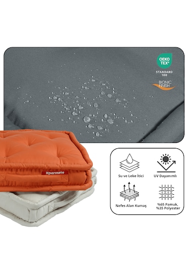 Xpermate Bisküvi Minder Petek Önü Fransız 45x45x14 Antrasit