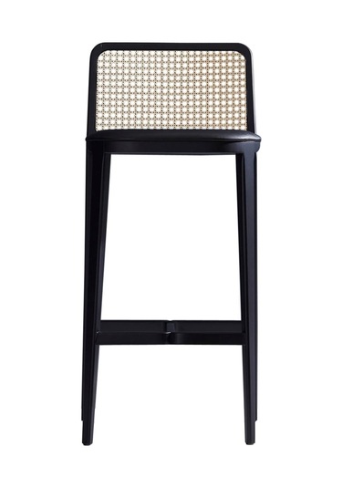 Martha Hazeranlı Ahşap Bar Sandalyesi Siyah