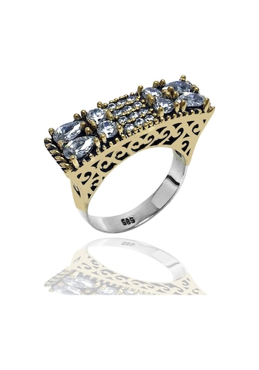 Zirkon Taşlı Beştaş Otantik Bayan Gümüş Yüzük - 523893671