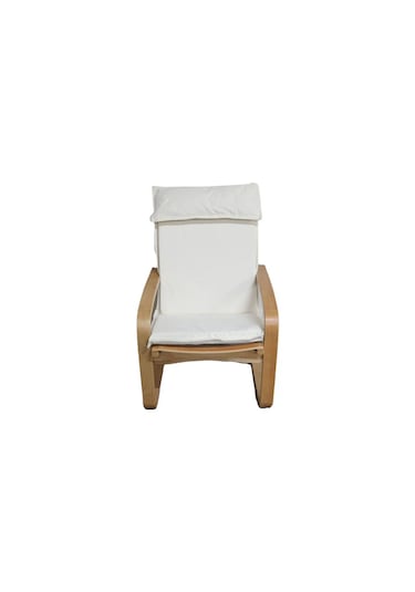 Ahşap Sallanan Sandalye - İnce Minderli Tekli Koltuk Ergonomik Dinlenme Koltuğu