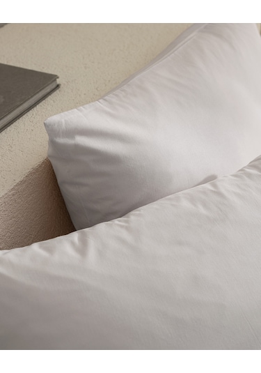 Madame Coco Manon %100 Pamuk Ranforce Düz 2'li Yastık Kılıfı Seti - Taş Taş