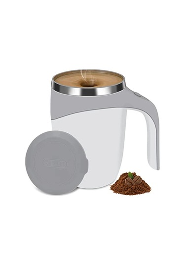 Lemestar Otomatik Manyetik Karıştırıcı Kahve Fincanı 304 Paslanmaz Çelik 350ml Beyaz - El Işaretli, Isı Yalıtımlı, Taşınabilir Diğer