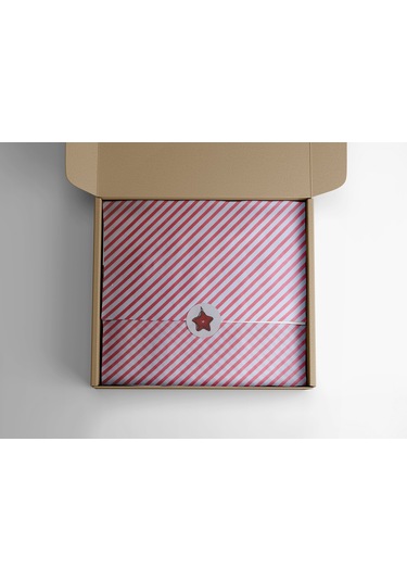 Kırmızı Verev Beyaz Ambalaj Kağıdı Seti 10 Rulo Kağıt 70x100 C