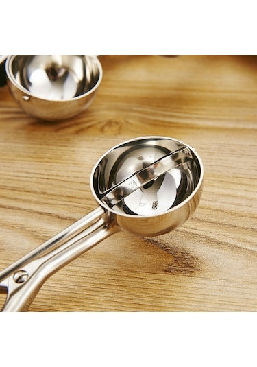 Cbtx Paslanmaz Çelik Silikon Siyah Saplı Dondurma Kaşığı, Boyut: 55mm