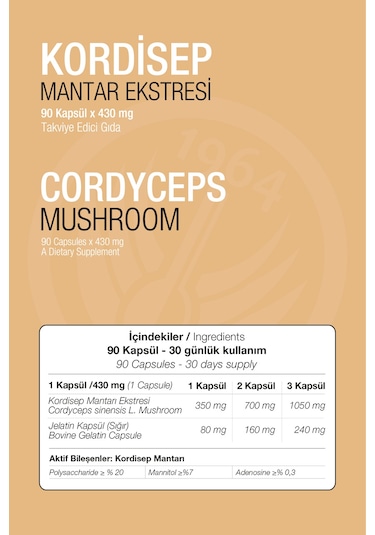 Sepe Natural Cordyceps Kordisep Eki 430 MG 90 Kapsül