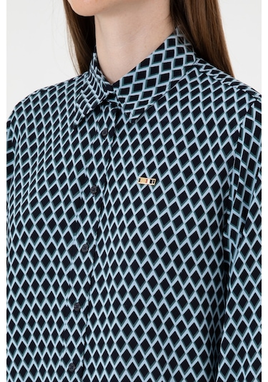 U.s. Polo Assn. Kadın Lacivert Gömlek Desenli 50317243-vr033 Lacivert