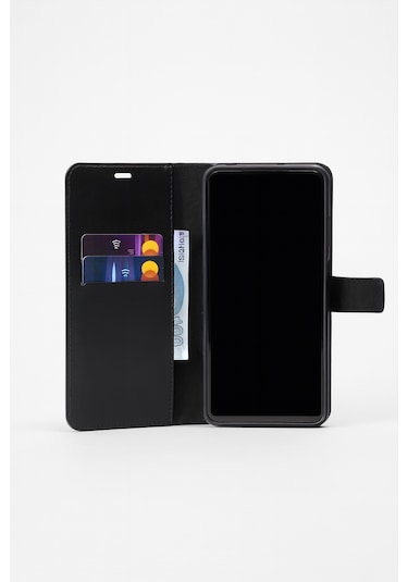 Tecno Spark Slim 5g Cüzdanlı Standlı Kapaklı Kılıf Siyah Siyah