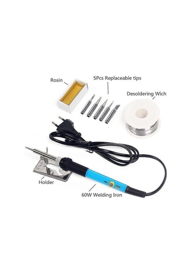 Pazly Uçlu Sıcaklık Seti Yüksek Kaliteli Lehimleme Kiti Havya Geeroyoo Ayarlanabilir 60w 5-qt